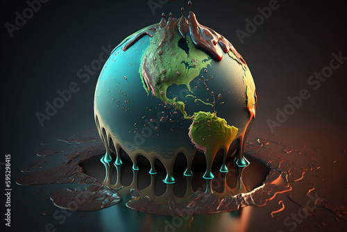 Earth is melting - illustration - climachange photo
