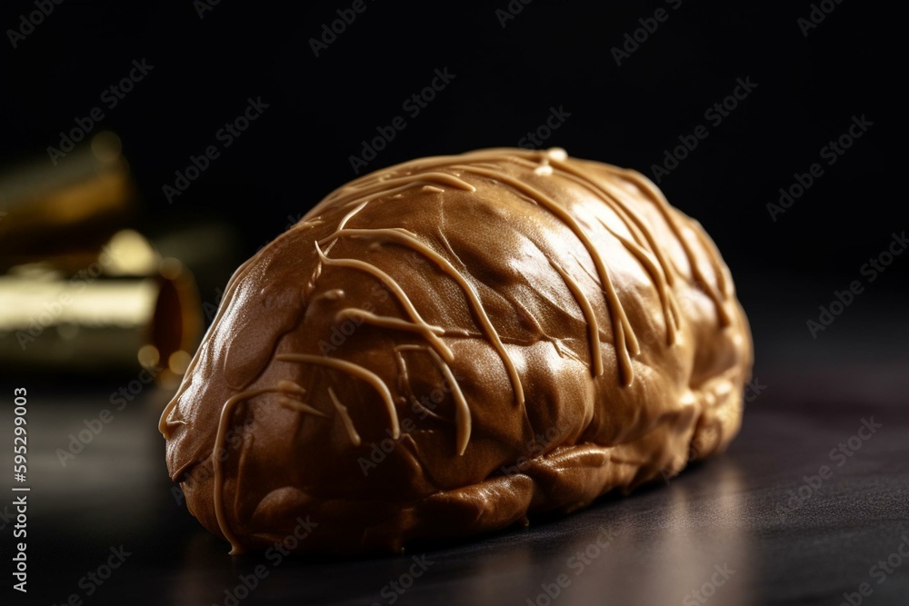 Golden wrapped Brazilian chocolate eclair Easter egg on white