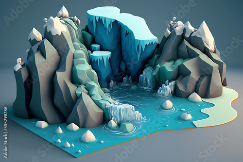 melting clacier - climachange - illustration - concept art photo