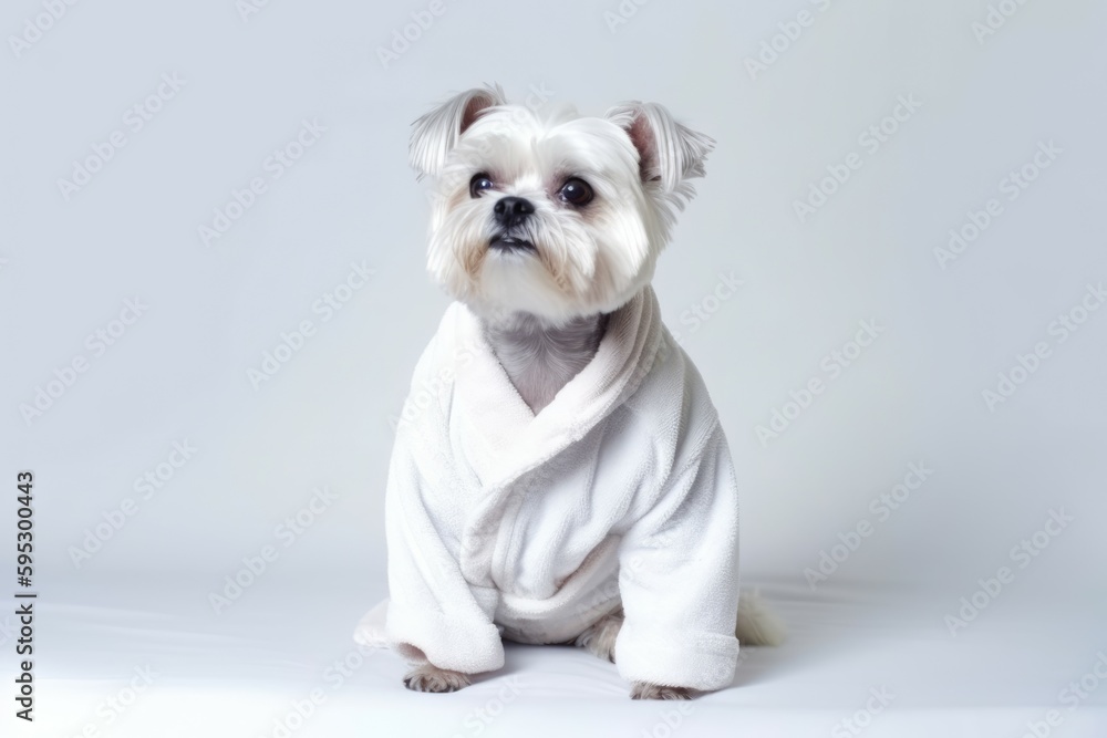 Spa dog bathrobe. Generate Ai