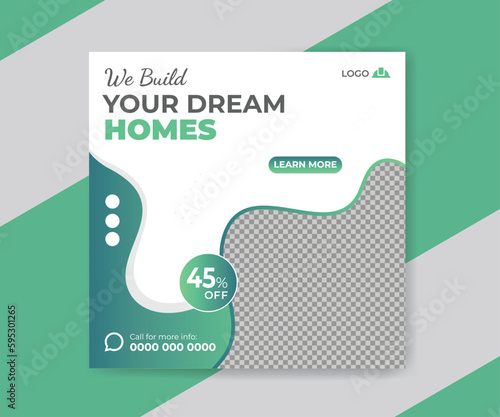 Construction renovation home repair flyer social media post and web banner business marketing template design.
