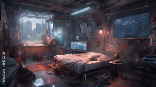 Beautiful CyberPunk Bedroom