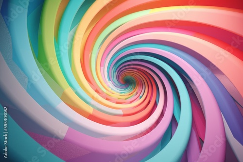Hypnotic multicolored spiral wave. Generate Ai