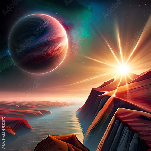 sunrise in the desert