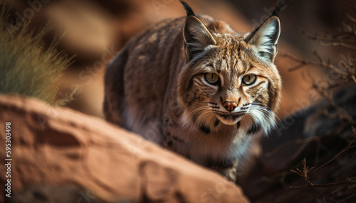 Majestic feline hunter's alertness in nature's beauty generated by AI © Jeronimo Ramos