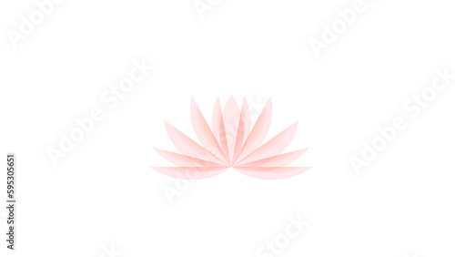 Lotus flower isolated, pink lotus on white background. illustration.