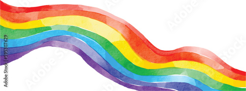 Rainbow  flag watercolor background.LGBT  Pride month texture concept. vector