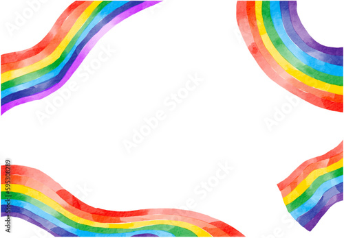 Rainbow  flag watercolor background.LGBT  Pride month texture concept. vector