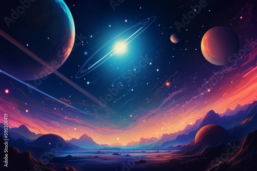 Space wallpaper scifi. Generate Ai