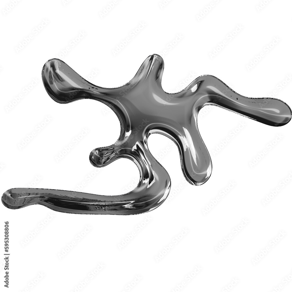 Glass Liquid Bubble Abstract Y2K Shape Glass Liquid Bubble Abstract Y2K Shape