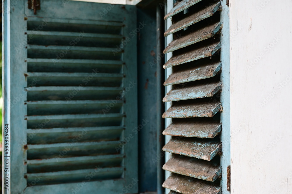 Dirty dusty old green windows Dirty dusty old green windows