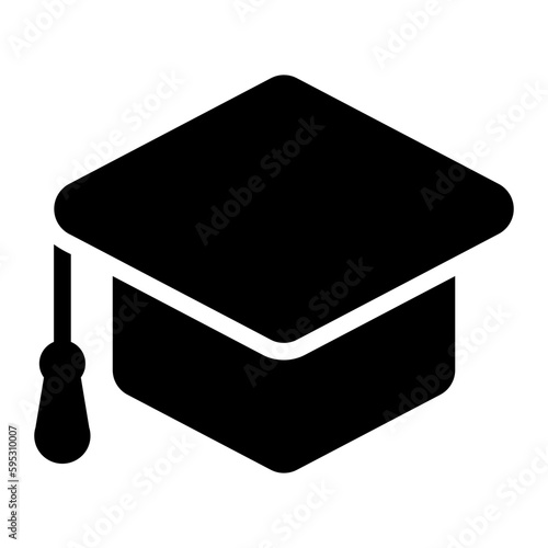 mortarboard glyph icon