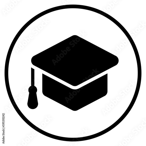 mortarboard glyph icon