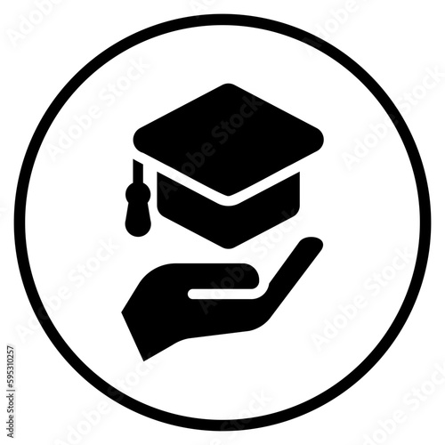 mortarboard glyph icon