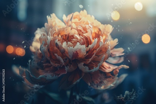 Artistic interpretation of a flower with a double exposure effect. Generative AI