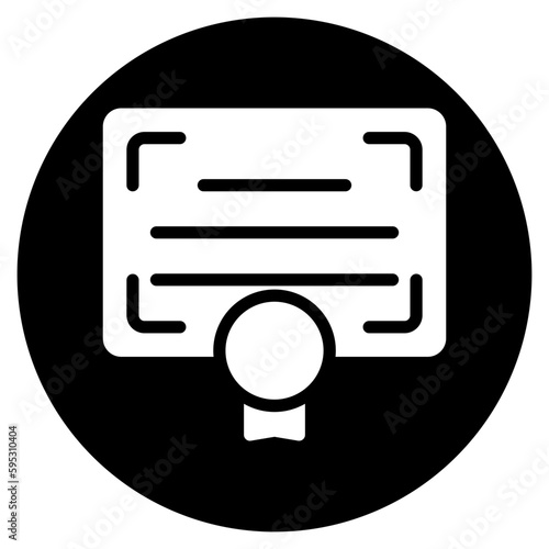 certificate glyph icon