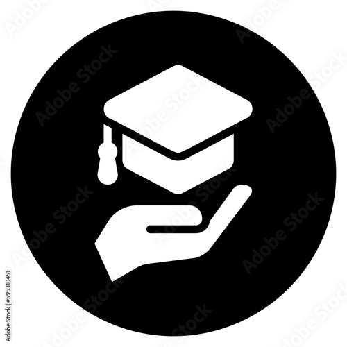 mortarboard glyph icon