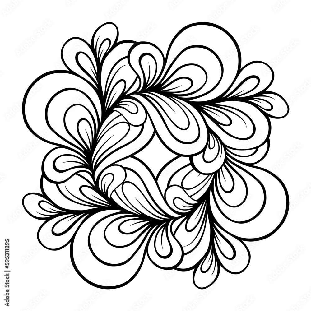 Vector abstract black and white floral motif Vector abstract black and white floral motif