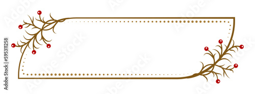 Vector horizontal dotted frame with floral decoration