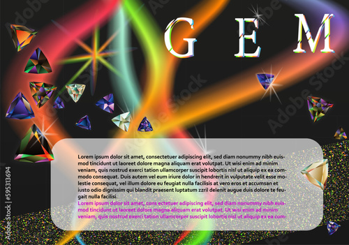 Diamond background gemstone  realistic vector illustration