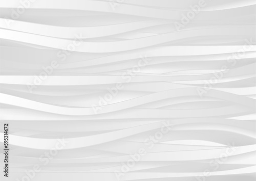 Grey white wavy stripes abstract elegant background. Vector design