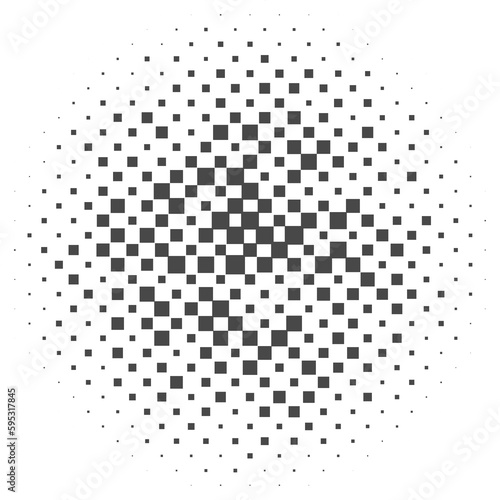 Circle dots with halftone pattern. Round gradient background. Elements with gradation points texture. Abstract geometric shape