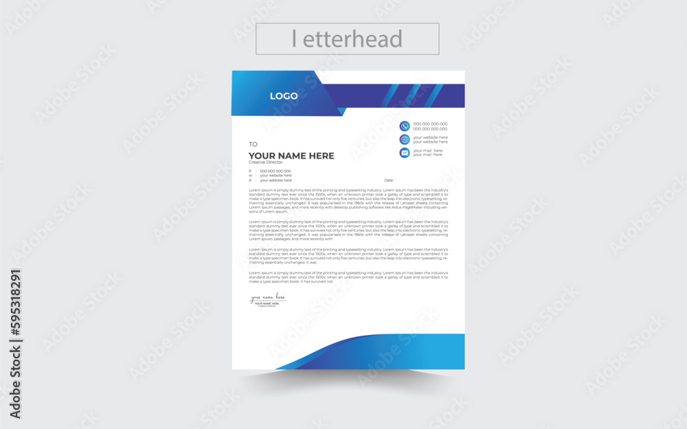 professional creative letterhead template design for your business .