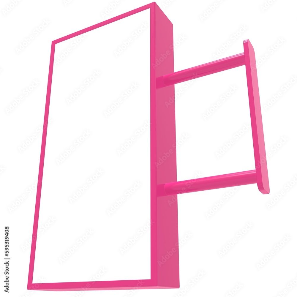 Isolated Blank blackboard for template mockup 3d illustration