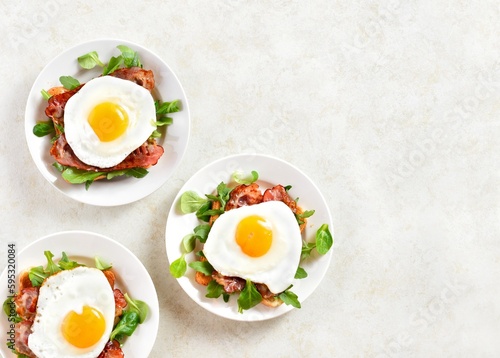 Open faced sandwiches with egg