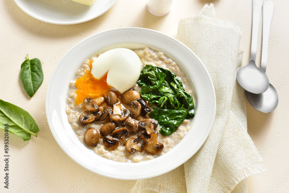 Mushroom and spinach oatmeal Mushroom and spinach oatmeal