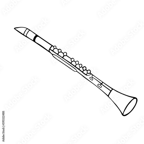 Vector illustration of clarinet of a wind musical instrument