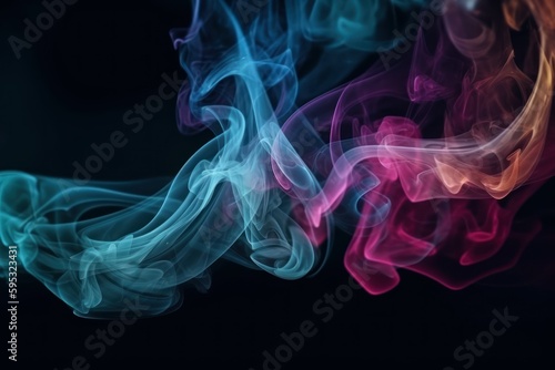 colourful smoke on black background