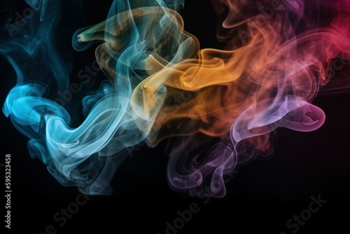 colourful smoke on black background