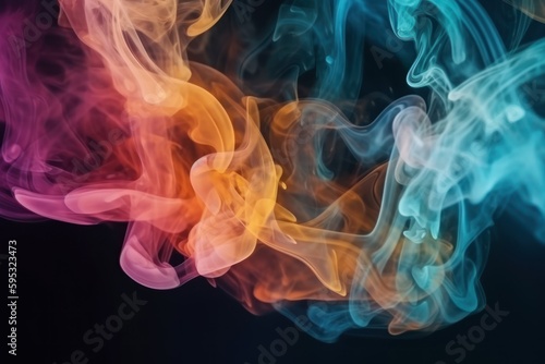 colourful smoke on black background
