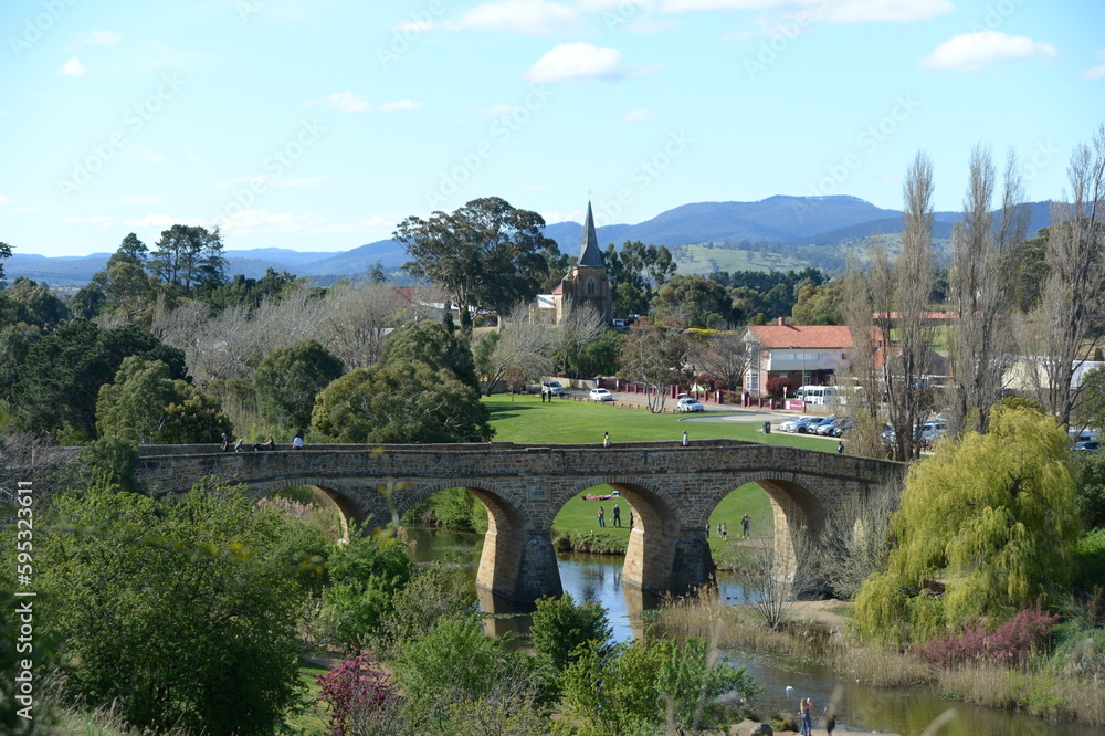 A rural view with a bridge