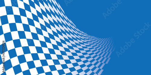 Blue and white checkered abstract background. Race background with space for text. Racing flag vector illustration. Flag race background. 