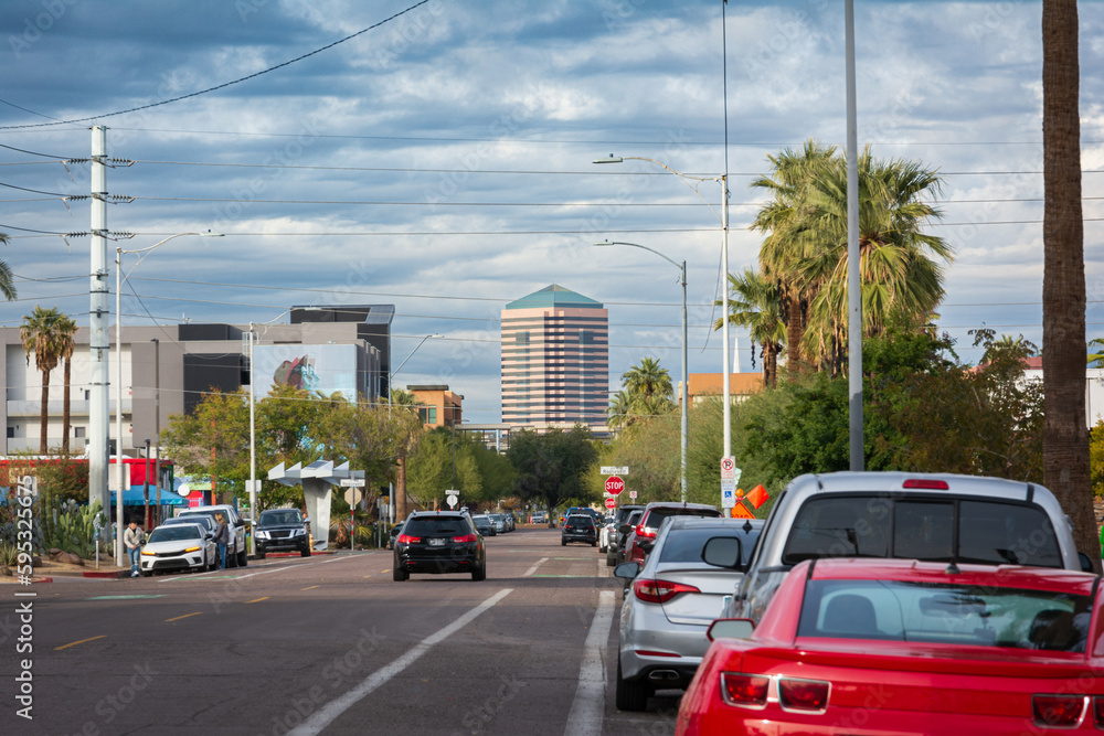 View of Roosevelt Street in Phoenix, Arizona,USA
