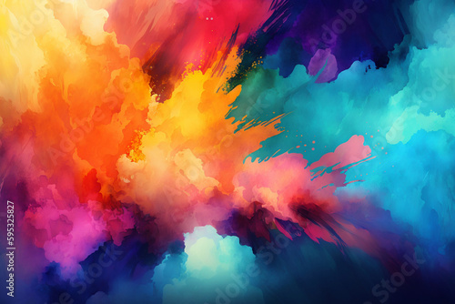 Abstract Watercolor Background: Use vibrant watercolour techniques to create an abstract background with bold colors and interesting textures