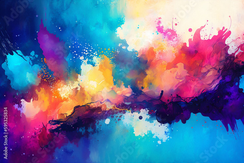 Abstract Watercolor Background: Use vibrant watercolour techniques to create an abstract background with bold colors and interesting textures