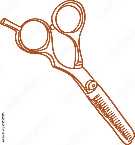 self care things_element_hand drawing style_transparent background_eps_hair scissors 