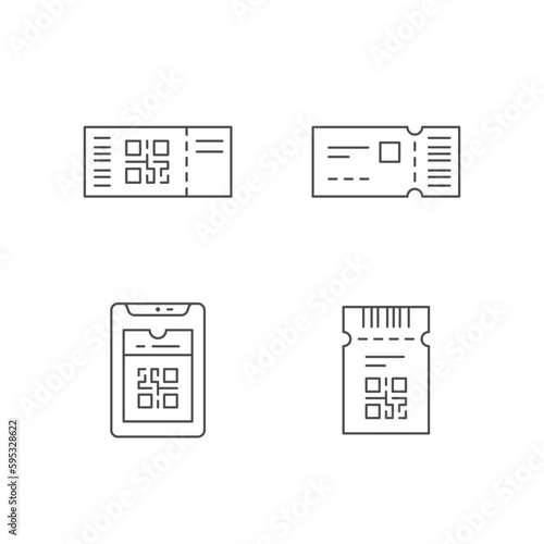 Set line icons of ticket