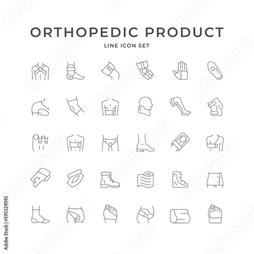 Set line icons of orthopedic product photo