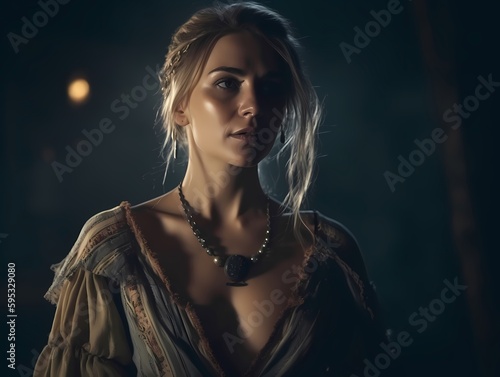 female pirate slave queen, blond