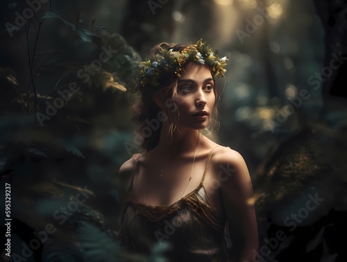 beautiful nymph in her forest