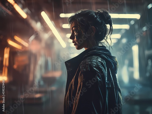 Futuristic women cyberpunk