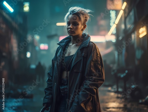 Futuristic women cyberpunk