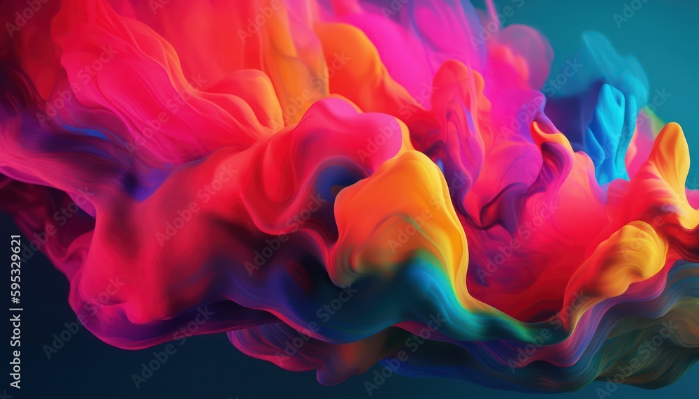 Liquid colors. Modern colorful background of flow and paints. Wave color Liquid form. Abstract design. Generative AI