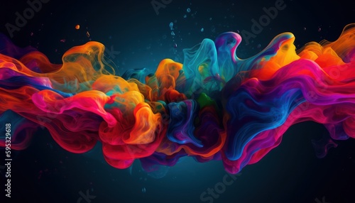 Liquid colors. Modern colorful background of flow and paints. Wave color Liquid form. Abstract design. Generative AI