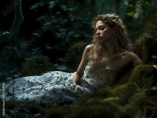 mystical nymph in her forest