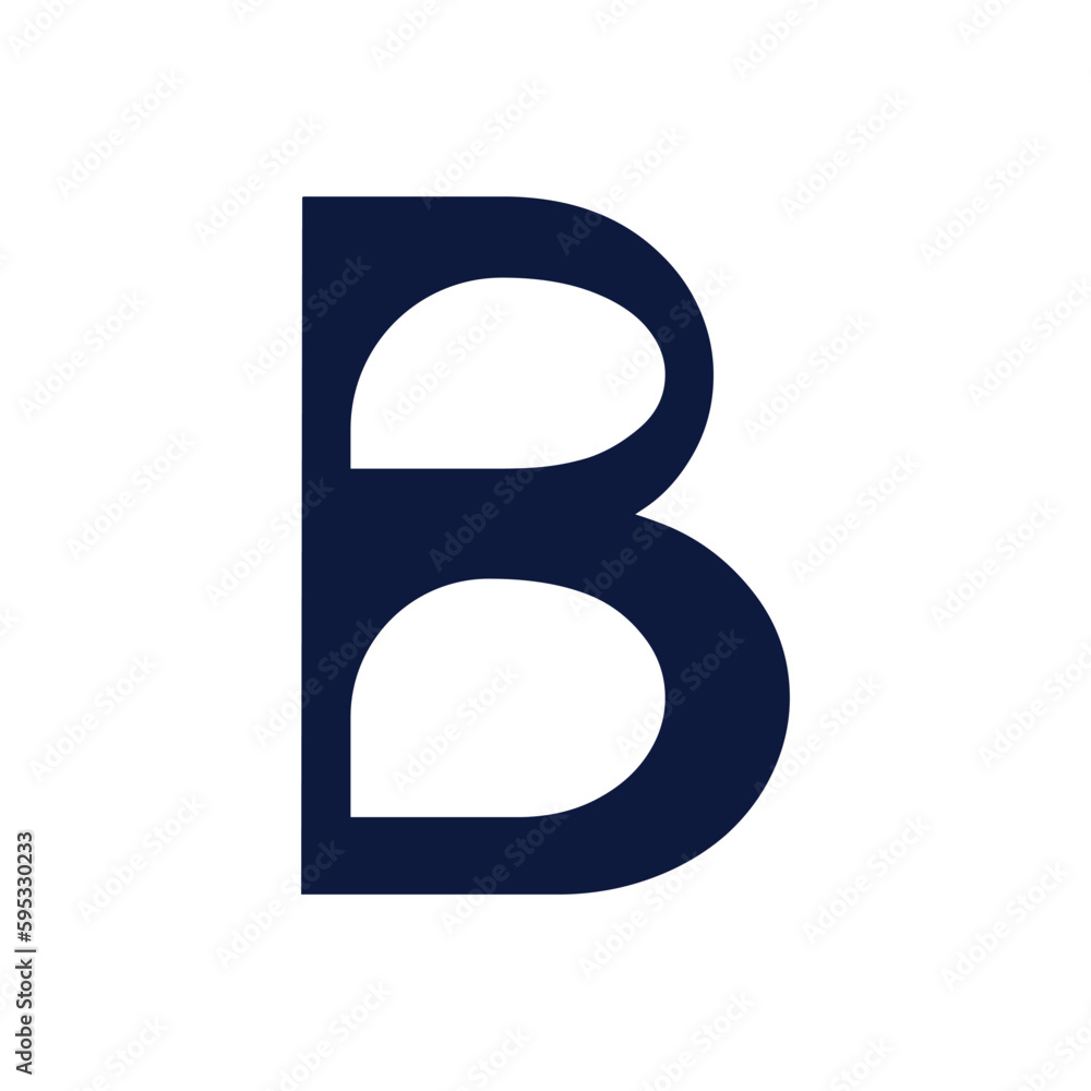 Letter B typography logo design template element. Use for logo, symbol, sign, identity of the company. Dark blue letter B text t-shirt vector design on white background. Letter B typography logo design template element. Use for logo, symbol, sign, identity of the company. Dark blue letter B text t-shirt vector design on white background.